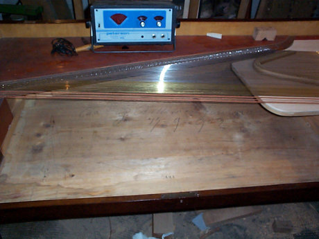 Fortepiano a tavolo, particolare